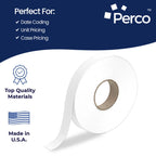 Perco White Pricing Labels - 17,000 Blank Pricing Labels for Motex MX-2200 and Monarch 1110 Price Gun with Ink Roll Included - 16 Rolls Value Pack, 1 Sleeve - Made in USA