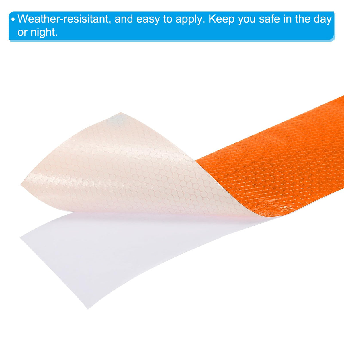 PATIKIL Reflective Tape, 1 Roll 4 Inch x 82 Ft Waterproof Self Adhesive High Visibility Caution Warning Safety Tape Reflector for Trucks Trailers Cars, Orange 4 IN x 82 FT