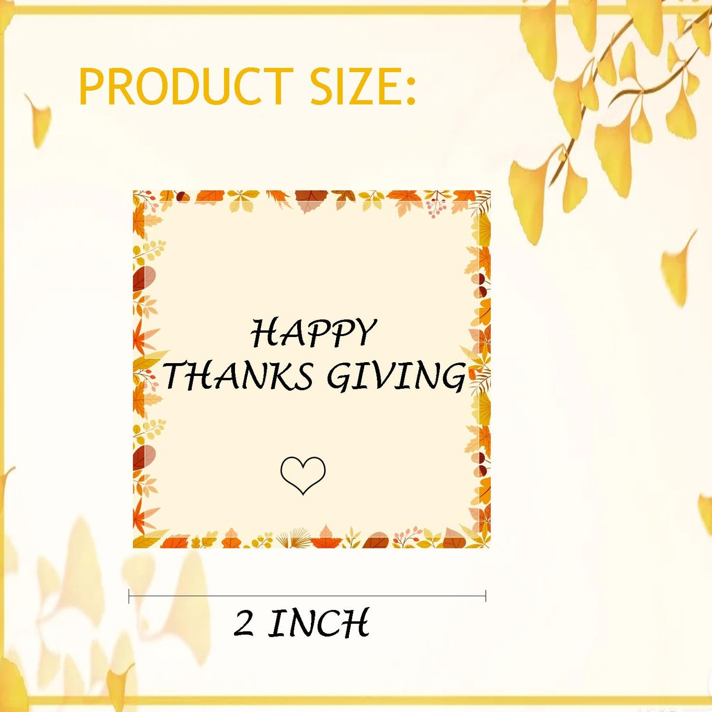 Autumn Maple Leaves & Pumpkins Mushrooms Sticker Printer Labels - Thermal, Color Coding, Address 500 Pcs/Roll (Square) Square