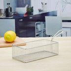 Mini French Fries Basket with Handle, 8.5x4.2x2.6 In, Silver