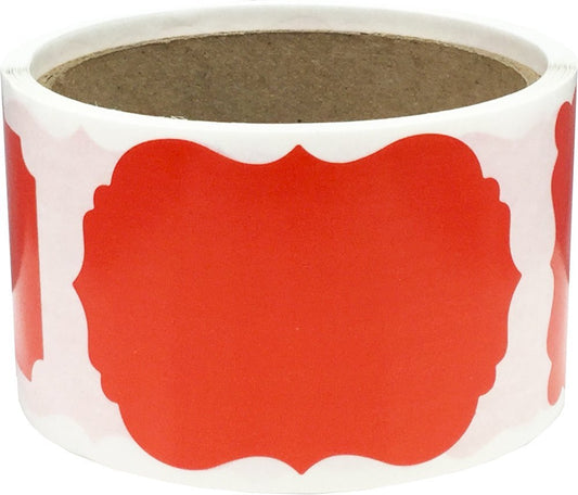 Red Gift Tag Stickers – 2 x 3 Inch Vibrant Holiday Labels, Roll of 100 – Festive Adhesive Tags for Christmas Wrapping and Party Favors, Made in The USA Red Semi Gloss