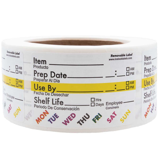 InStockLabels Removable Food Rotation Prep Labels 2 x 3 Inch 500 Adhesive Stickers