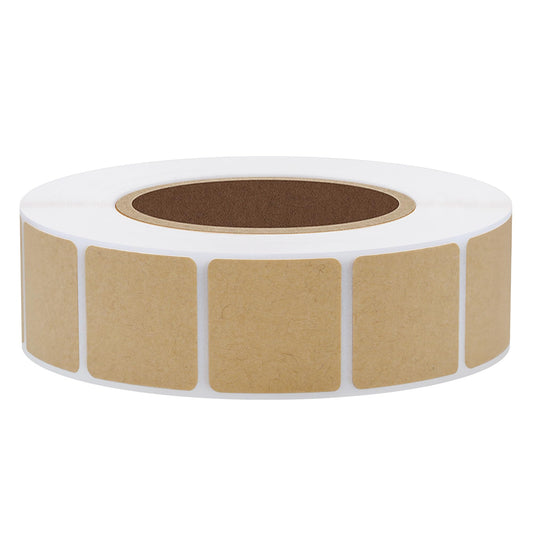 Hybsk 0.85 Inch Square Blank Kraft Shooting Target Pasters | Writable Inventory Organizer Labels | Total 1,000 Adhesive Labels Per Roll