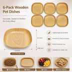 6PCS Wood-grain pattern multi-functional bone-serving dish