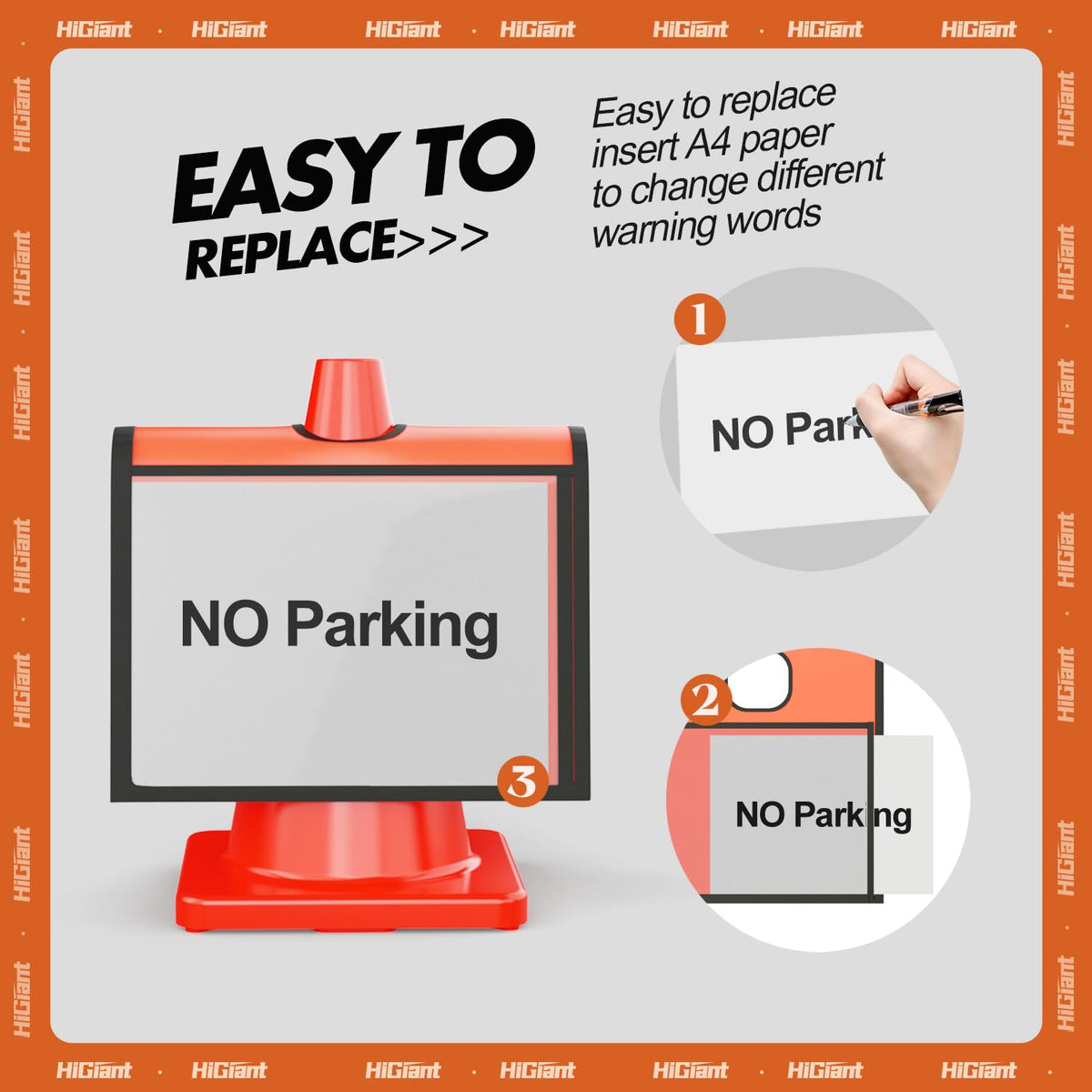HiGiant 6 Pack Traffic Cone Sleeves, No Parking
