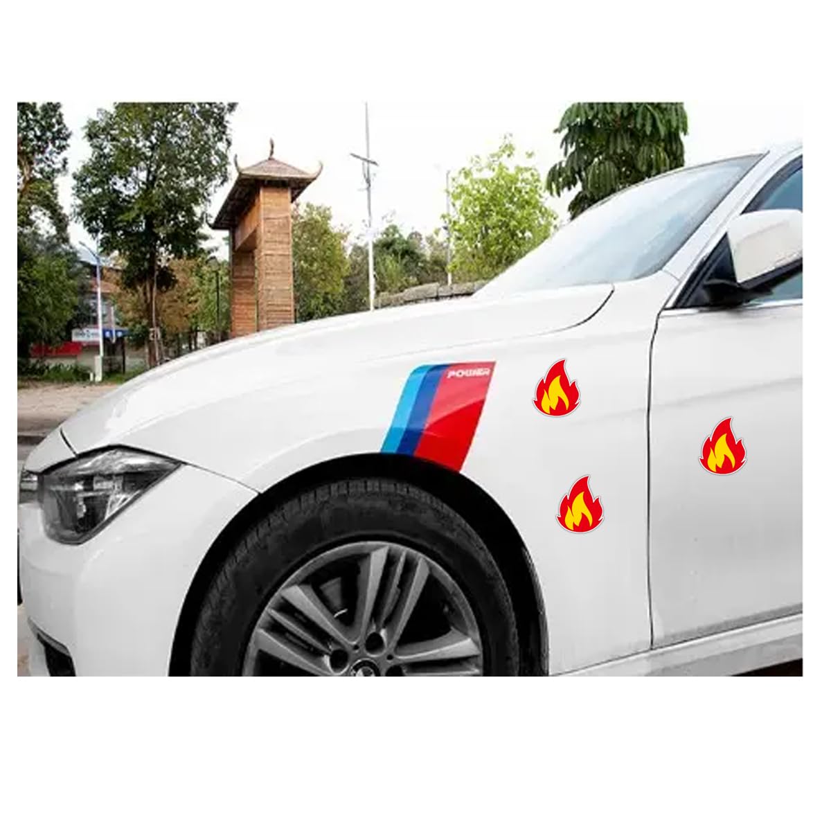 Fire Vinyl Stickers,1x1.2 Inch Flame Sticker for car,Craft Supplies,300 Pcs