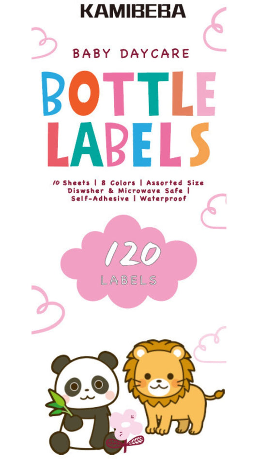 Colorful Write-On Name Labels, Kid Label Daycare, Bootle Feeding Label, Baby Essentials,Clothing Labels, Water-Proof Label Stickers, Baby Bootle Labels, Pack of 120