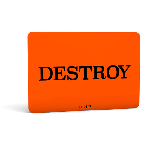 Destroy Labels - 500 3" X 2" Destroy Stickers - Inventory Control and Handling Adhesive 500 Permanent Adhesive Labels Per Roll Made in The USA and Fully Biodegradable (1) 1