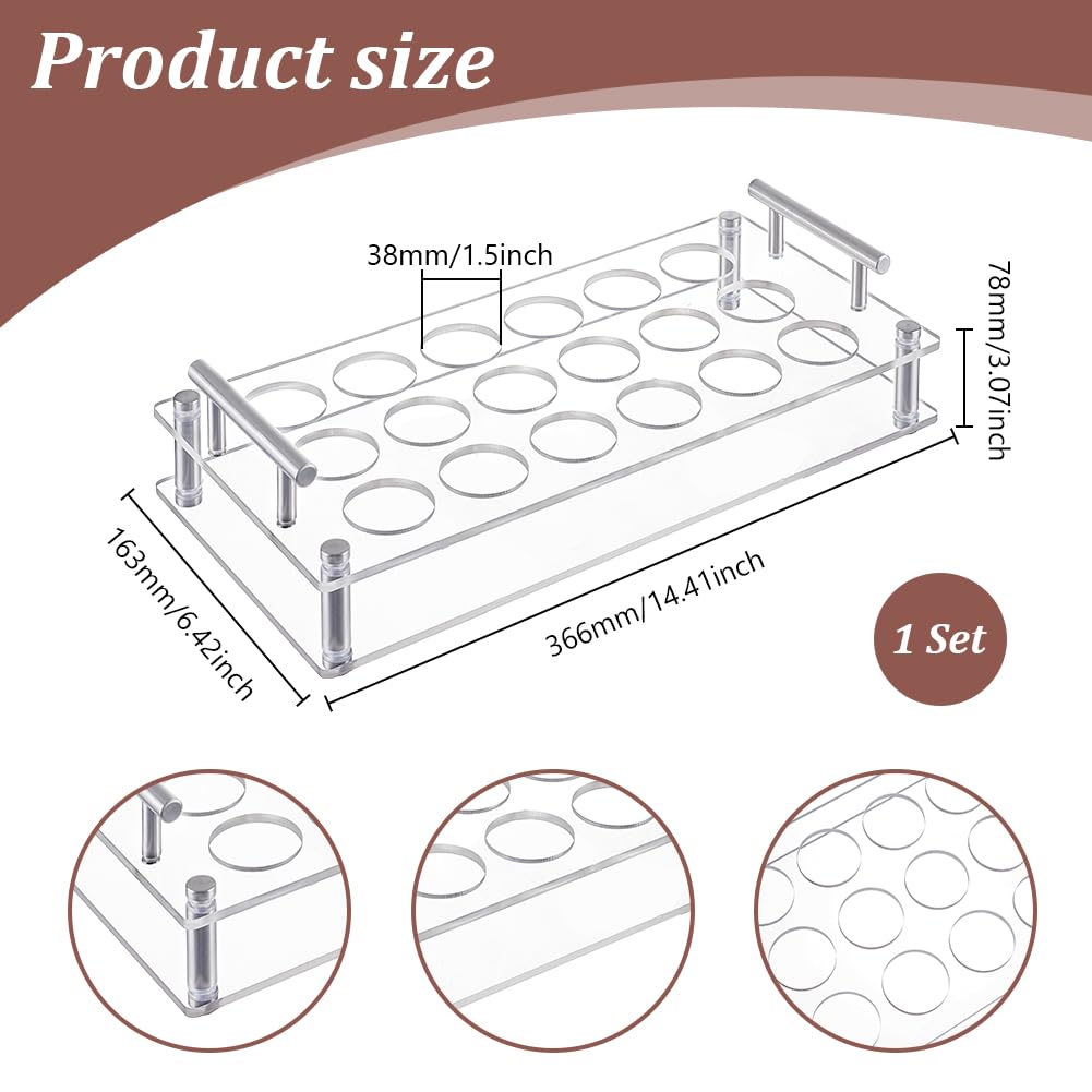 UNICRAFTALE 18 Shot Glass Serving Holder Tray for Home Bar