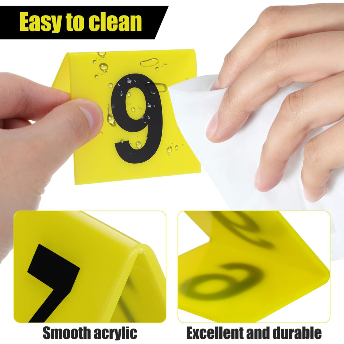 10pcs Evidence Markers Crime Scene Yellow Signage for Crime Scene Decorations Table Number Cards Detective Party Supplies 6.3X5.5X0.2CM