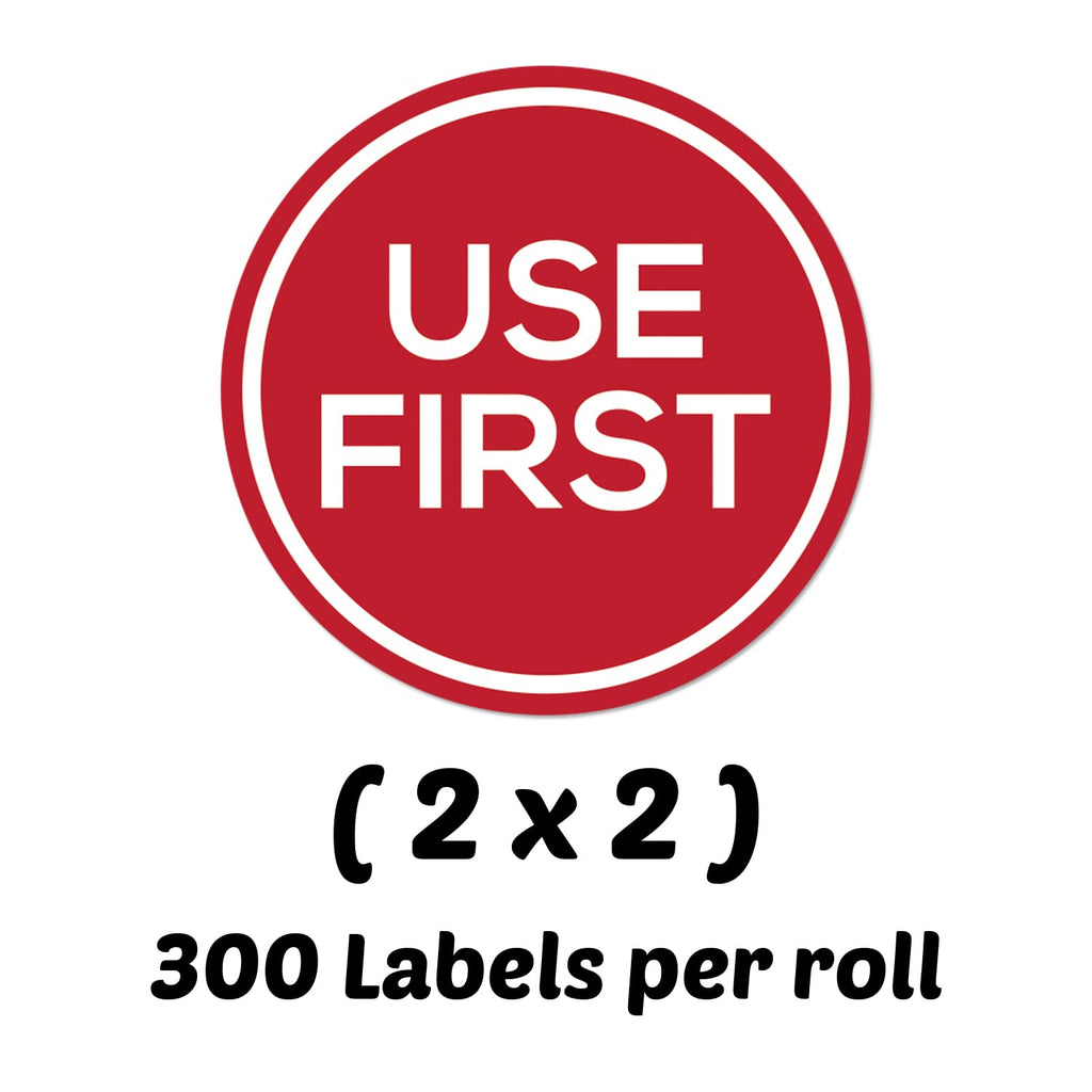 900 Use First Stickers - 2 inch, Circle Dot, Round Food Service Labels/Restaurant Inventory Control/Use First Labels Expiration Stickers, (Red) 900 Labels Red
