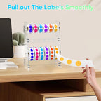 Label Dispenser 12 Disks Acrylic Sticker Dispenser Label Roll Holder(Clear)