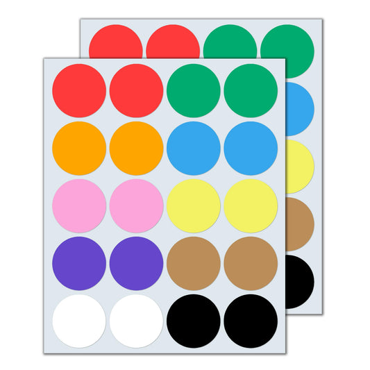 500 Pieces - Large Colored Stickers for Moving Boxes, Round Circle Color Coded Dot Labels - 2 inch, 10 Colors