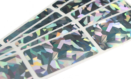 My Scratch Offs 250 Pack Hologram Silver Rectangle Scratch Off Sticker Labels 1 x 2 Inch Easy to Scratch Replica Lottery Raffle Ticket DIY for Party Favors Announcement - Self Adhesive
