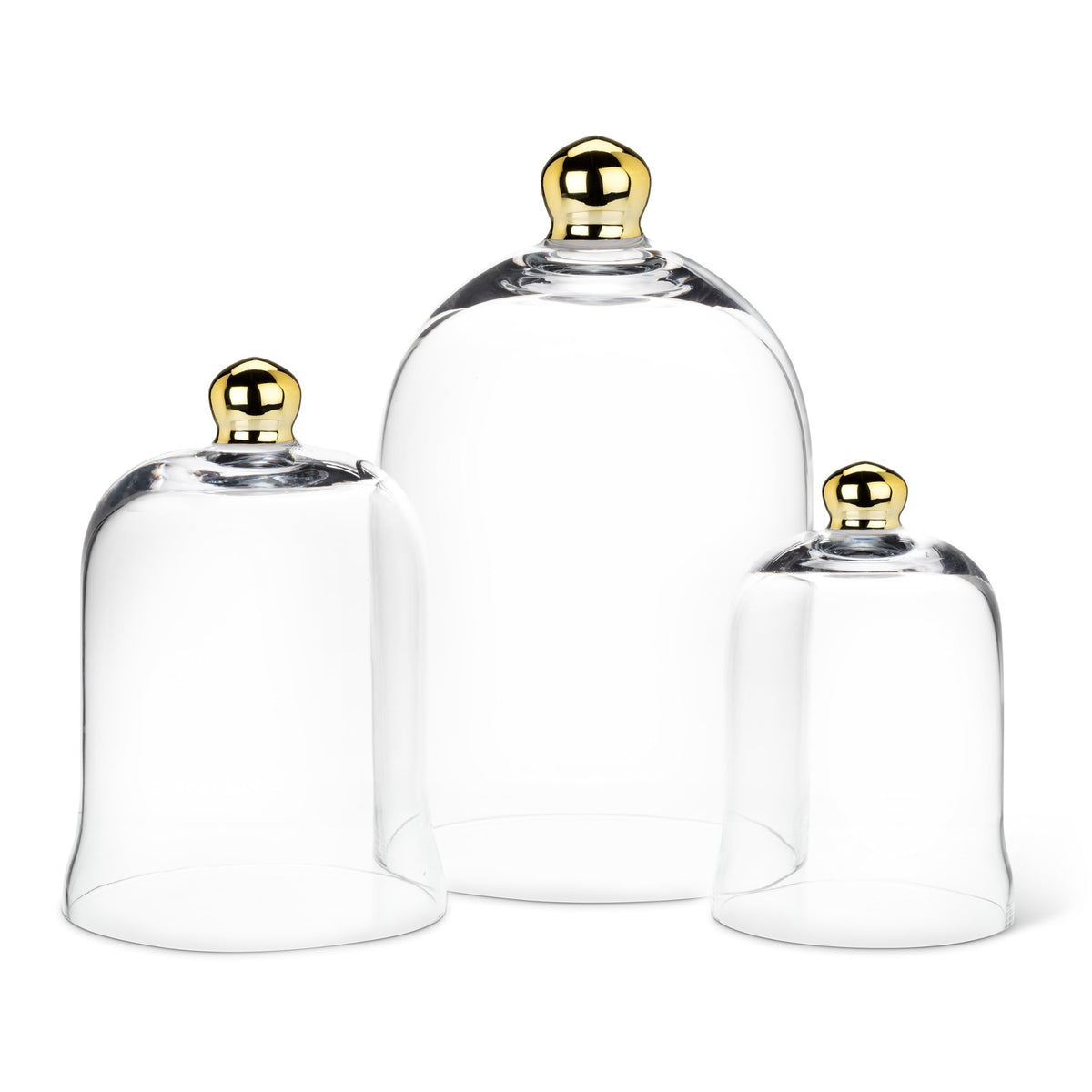Abbott Collection Large Bell Shaped Cloche with Gold Knob