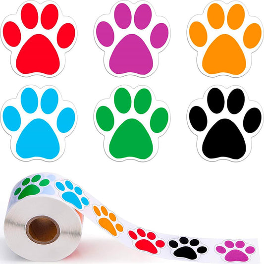 Paw Print Sticker,Dog Puppy Pet Paw Print Self-Adhesive Label Decal Envelope Seal Paster Sticker for Party Decoration(1000pcs,1.5")