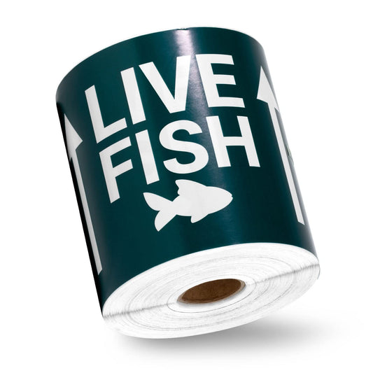 300 Live Fish Stickers - 4 x 6 inch, Live Animal Labels for Shipping & Handling/Instructions/This Side Up Arrow/Fragile Warning Labels