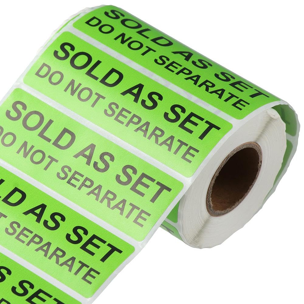 dohobby 2 Rolls/1000PCS Sold as a Set Do Not Separate Packing Labels, Fluorescent Green Packing Labels Stickers for Shipping Bundle Sets