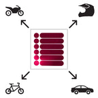customTAYLOR33 High Intensity Grade Reflective Safety Decals/Stickers for Motorcycle, Bicycle, Snowboarding, Racing Helmets or Vehicles (Set of 2 (12 Strips & 12 Circles), Special Edition Hot Pink) Set of 2 (12 Strips & 12 Circles)