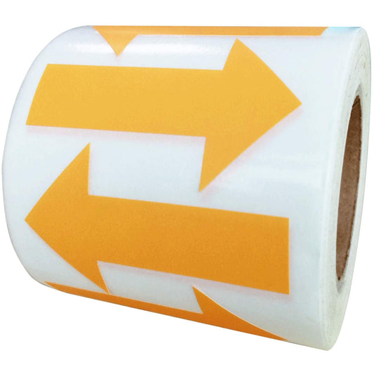 500 pcs Orange Arrow Stickers 2"×1.25" Adhesive Marking Stickers Arrow Shape Left Right Sign Labels for Indoor Or Outdoor Use.