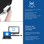 TEC SecureTouch TE-FPA4-MC USB Fingerprint Reader with ESS Enhanced Sign-in Security – Match-On-Chip Encryption, 360° Biometric Sensor, 0.23s Fast Login, Password-Free Windows Hello PC Sign-in