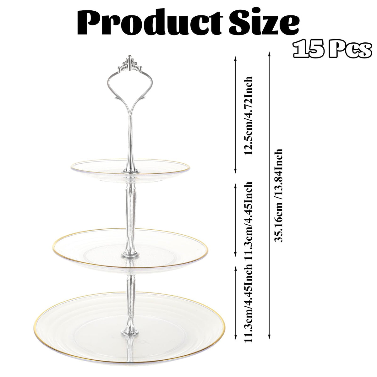 QTLCOHD 15 Set 3 Tiered Tray Hardware Kit, Zinc-Alloy Heavy Duty