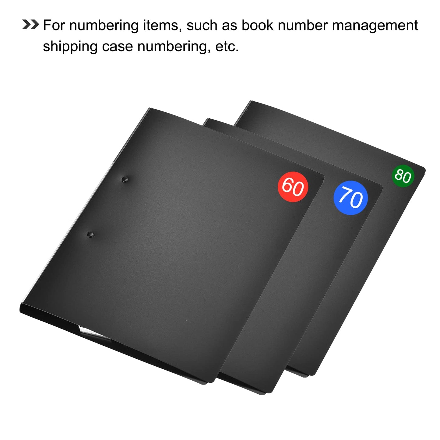 MECCANIXITY 1 to 100 Number Stickers Number Label Self Adhesive Marked Sticker 10mm/0.4" for Classification, 5 Color, Pack of 25