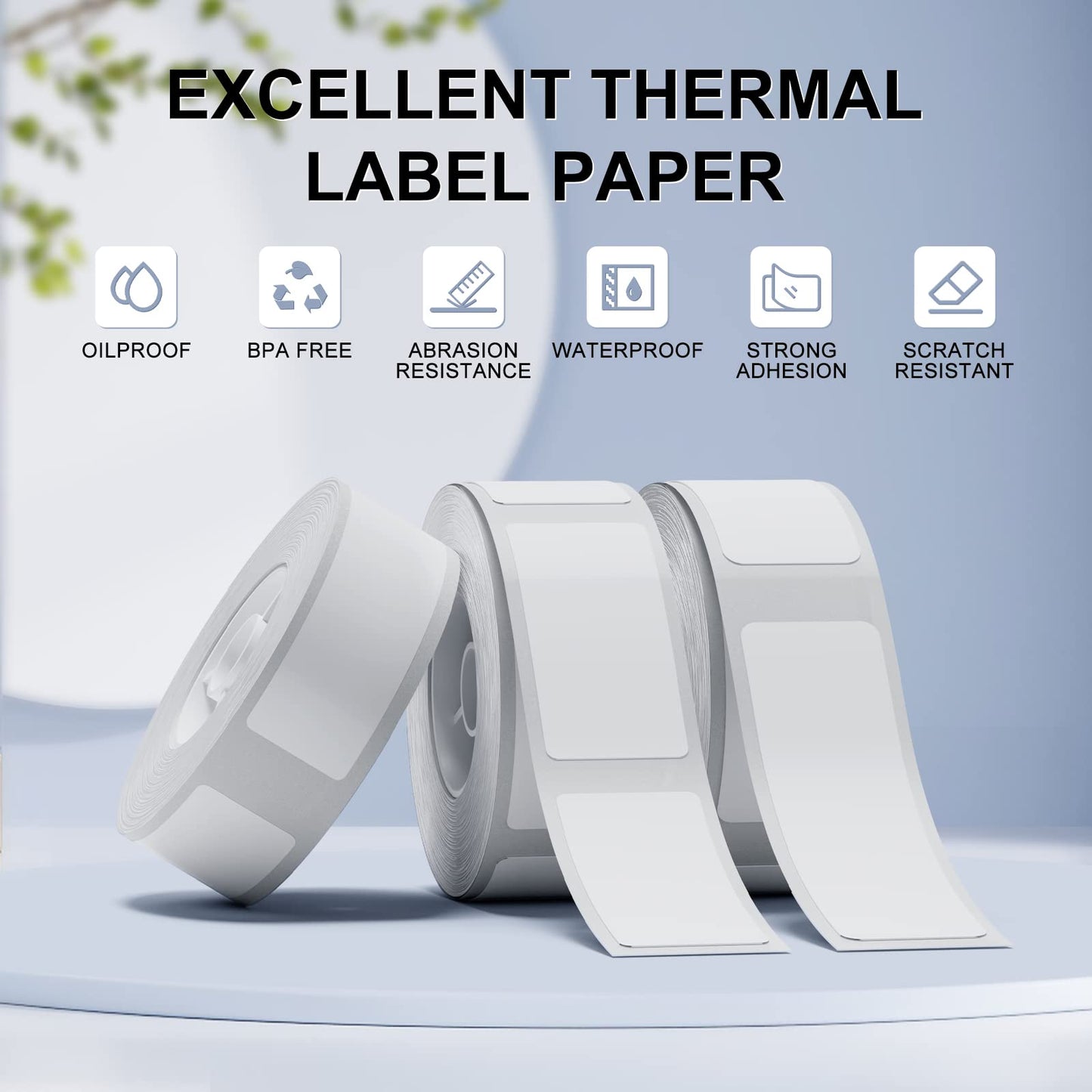 NIIMBOT D11 D110 D101 Label Tapes, 6 Rolls Adapted D11 Label Print Paper, D110 Thermal Sticker Paper 0.47"x 1.57" Waterproof Self Adhesive Labeling Tape(White) White 6*0.47" x 1.57"