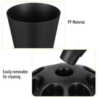 Hemobllo Piping Bag Holder Stand, Black Stainless Steel Pastry Rack with Nozzle Slots & Easy-Fill Design for Mess-Free Cake Decorating, for Home Bakers & Professionals 8.49x7.47 in