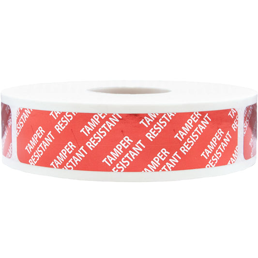 Tamper-Resistant Red Metallic Labels, 0.75" x 3.5" Adhesive Stickers, 500-Pack Red Metalized