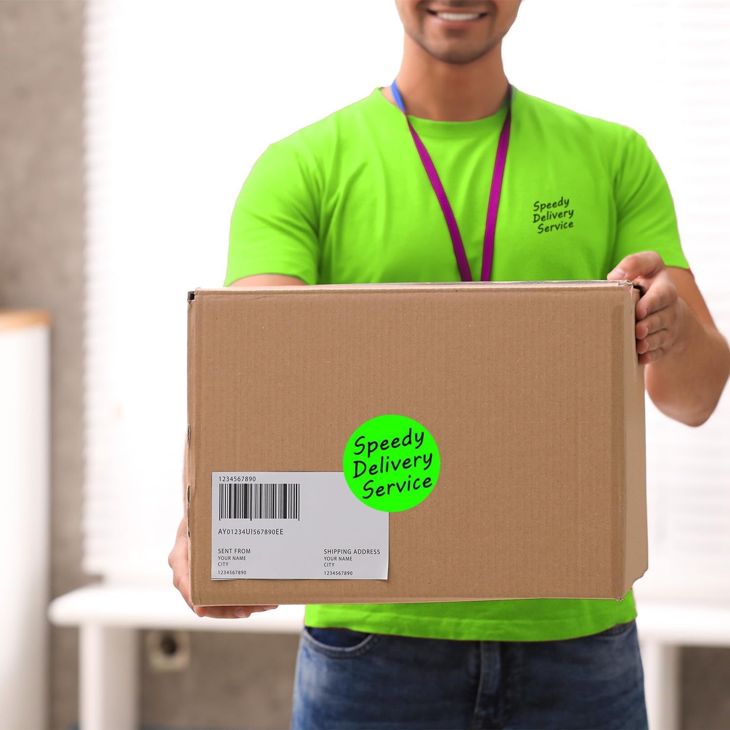 ChromaLabel 3 Inch Round Sticker Labels, High Visibility Removable Stickers Label, Easy to Write On Color Coding Labels - 500 Sticky Dots per Roll, Matte Finish Fluorescent Green Dot Stickers 3"