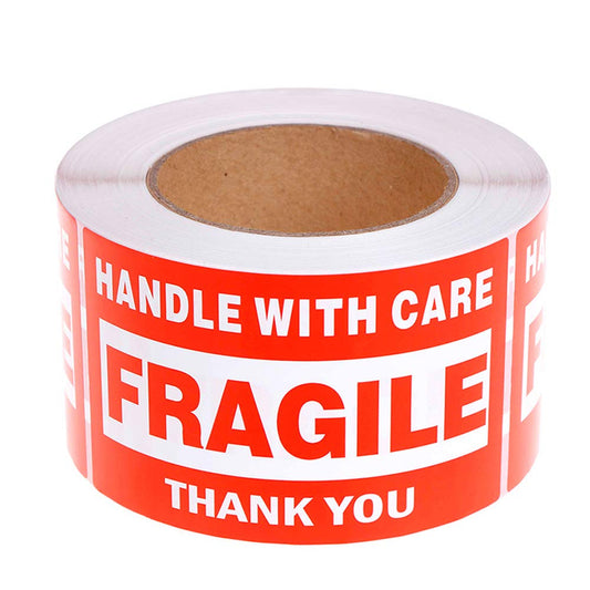 RBHK Fragile Stickers - 3'' x 5'' Handle with Care Shipping Label Stickers, 500 Permanent Adhesive Labels Per Roll (1 Roll) 1 Rolls