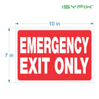 iSYFIX Emergency Exit Only Signs Stickers, 10x7 Inch, 12 Pack 12 Pk 10x7 Sticker Red