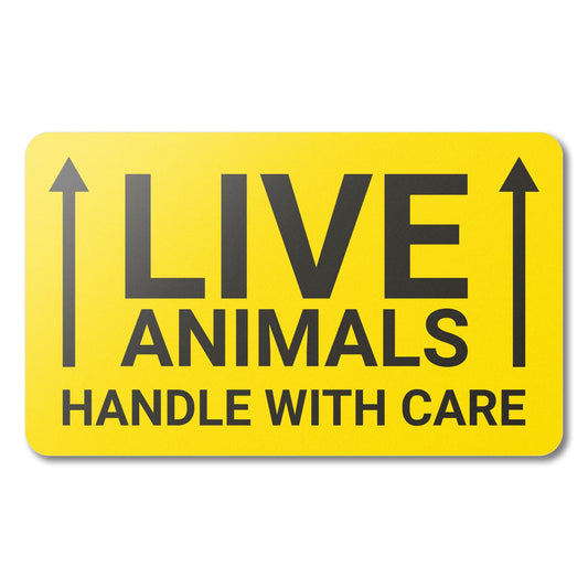 300 Live Animal Stickers for Shipping, 2 x 3 inch Live Animals Stickers for Handling Instructions/This Side Up Arrow/Fragile Warning - 1 Roll of 300 Labels 3 x 2 inch Handle with Care: Live Animals