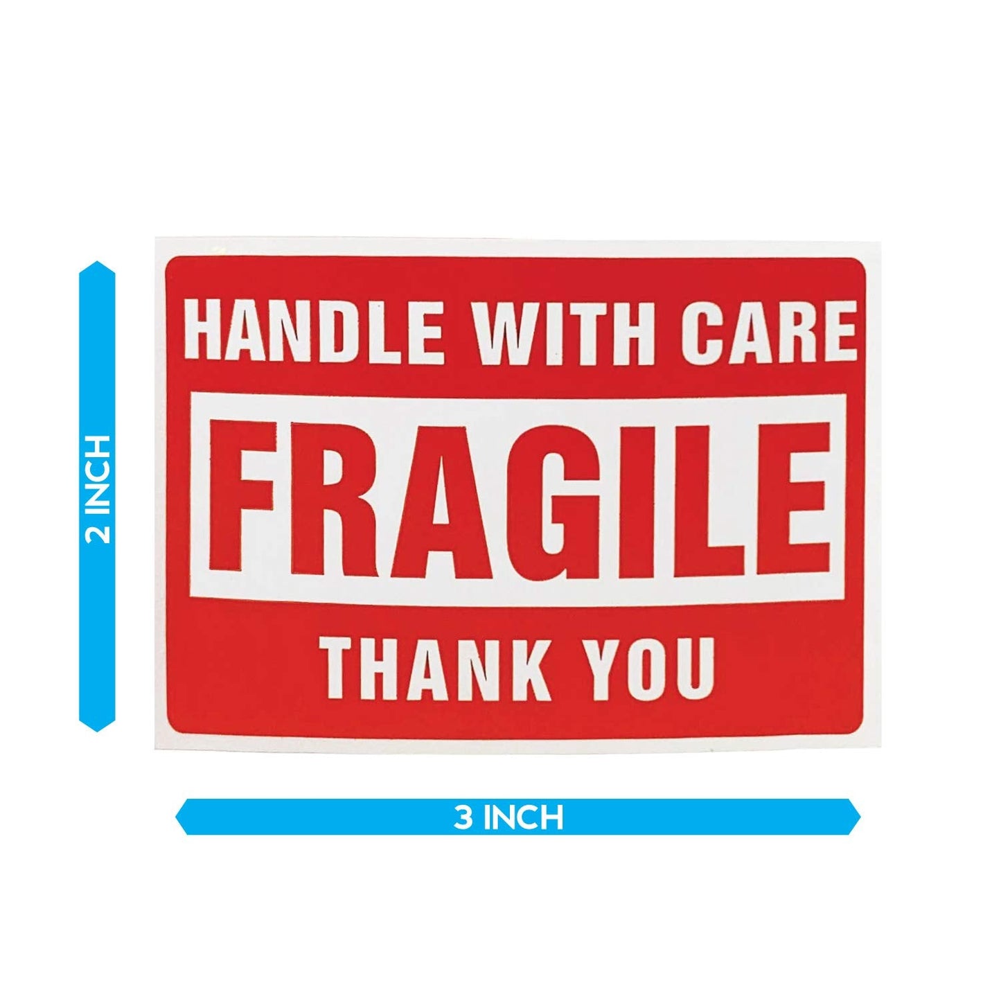 Buhbo Fragile Sticker 2" x 3" - Handle with Care - Shipping Label (500 Labels Per Roll) 1 Roll