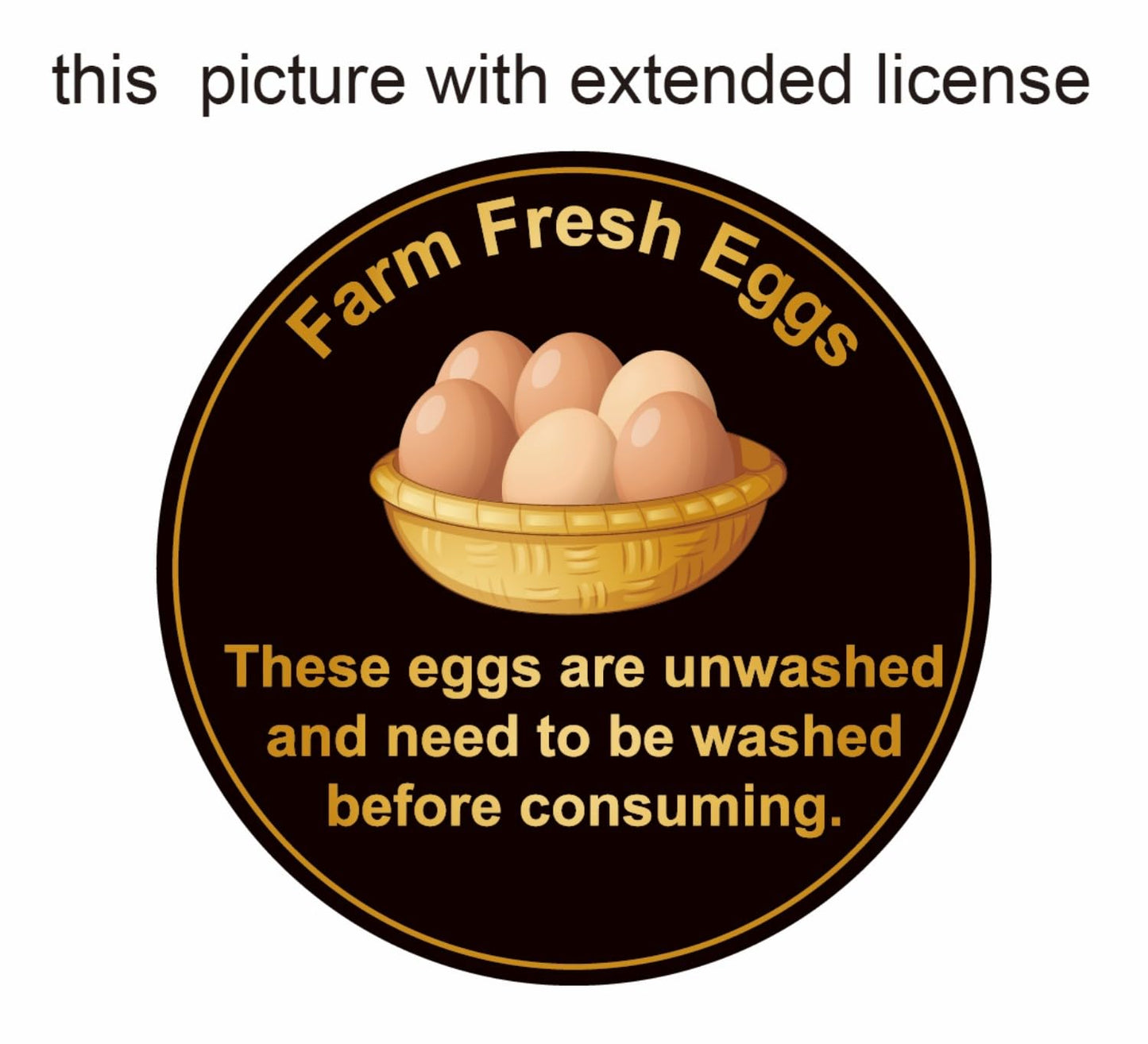 Unwashed Farm Fresh Egg Stickers,2 inch 300pcs Black Unwashed Farm Fresh Eggs for Carton