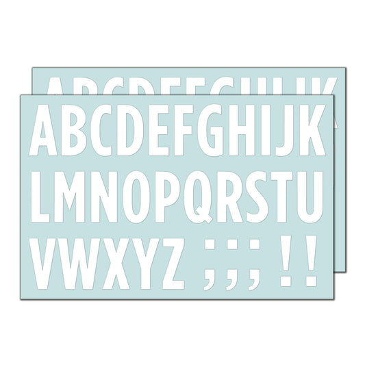 30 Sheets, 2 inch - Large White Vinyl Letter Stickers, Self Adhesive Stick on Alphabets, Waterproof Outdoor Use 30 Sheets