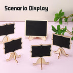10 Pack Wooden Chalkboard Signs with Stand - Mini Reusable Food Labels for Wedding Buffet, Party Decor & Table Number Display