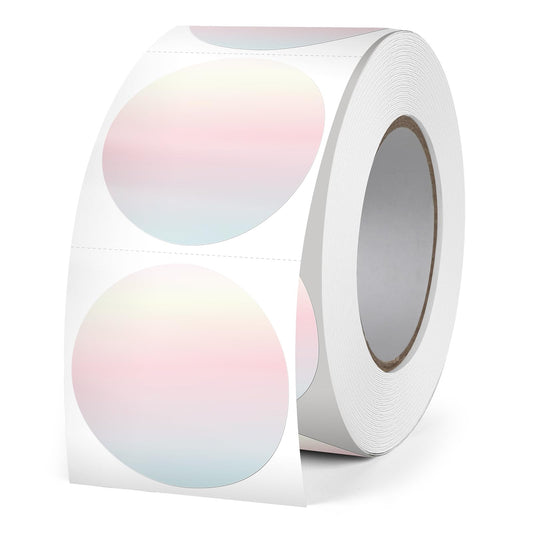 Gradient Thermal Labels Vinyl 1.5 Inch Self Adhesive Round Sticker Waterproof Rainbow Circle Decal Removable QR Code Tag for Business Logo DIY Design Thank Card 500 PCS Red 1.5 Inch Circle