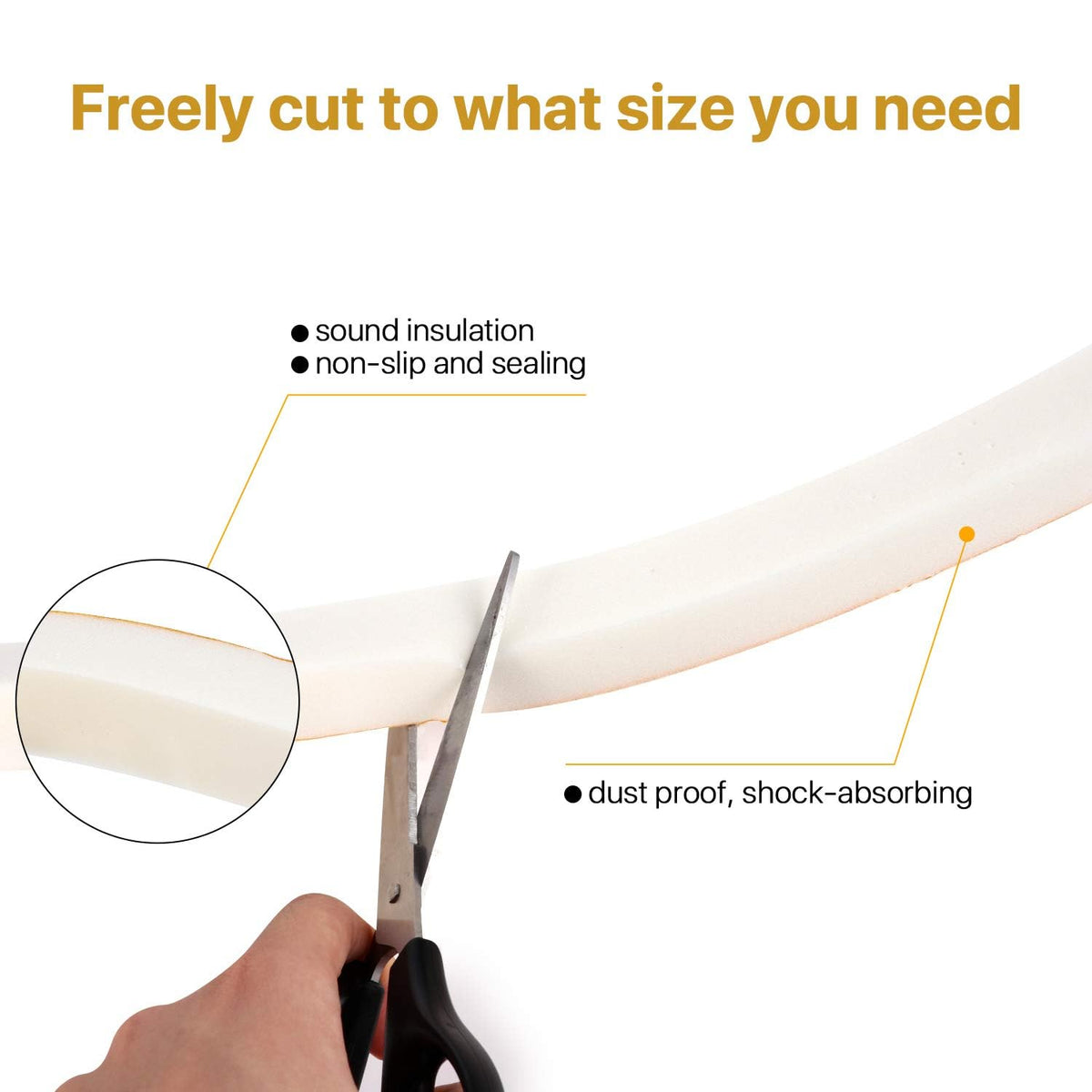 4 Rolls Weather Stripping for Doors, 1/4 Inch Wide X 1/16 Inch Thick Total 52 Feet Long Adhesive Soundproof Foam Seal Tape for Windows(13ft x 4 Rolls) 1/4" (W) x 1/16" (T) x 52' (L) White