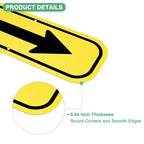 M METERXITY 4-Pack Black Arrow Signs 10x3.5" Aluminum, Yellow on Black Yellow/Black