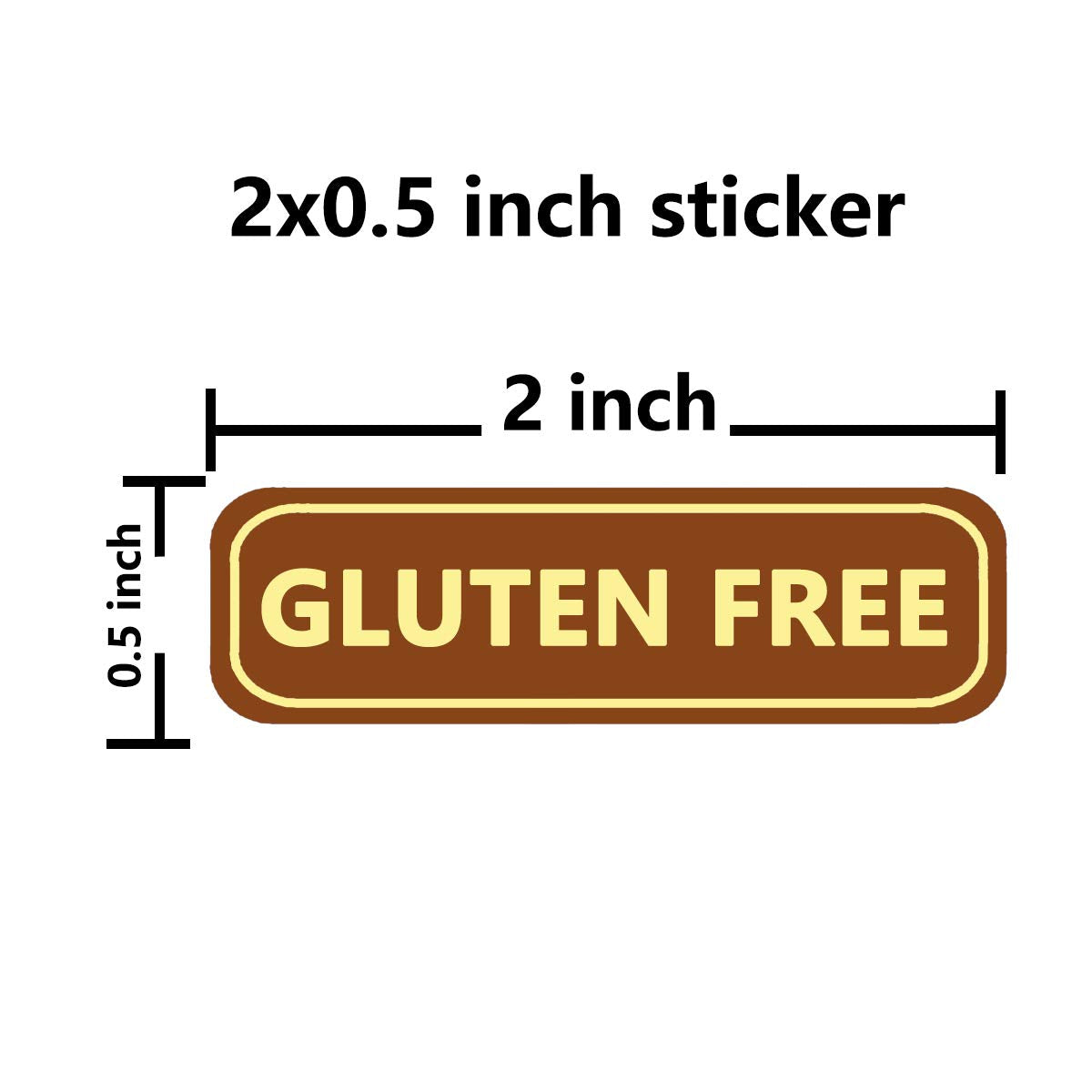 Gluten Free Labels,Food Allergies Warning Label Stickers for Food Package,2x0.5 Inch,500 Pcs Per Roll