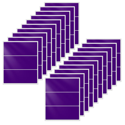 Purple Color Coding Labels 4 × 2 Inches Self-Adhesive Rectangle Stickers Waterproof Name Tags for Office School Home 60 PCS Purple