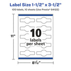 Avery® Glossy White Wraparound Band Labels, Sure Feed® Technology, 1.5" x 3.5", 100 Glossy White Labels, Print-to-the-Edge, Permanent Label Adhesive, Laser/Inkjet Printable Labels 100 labels