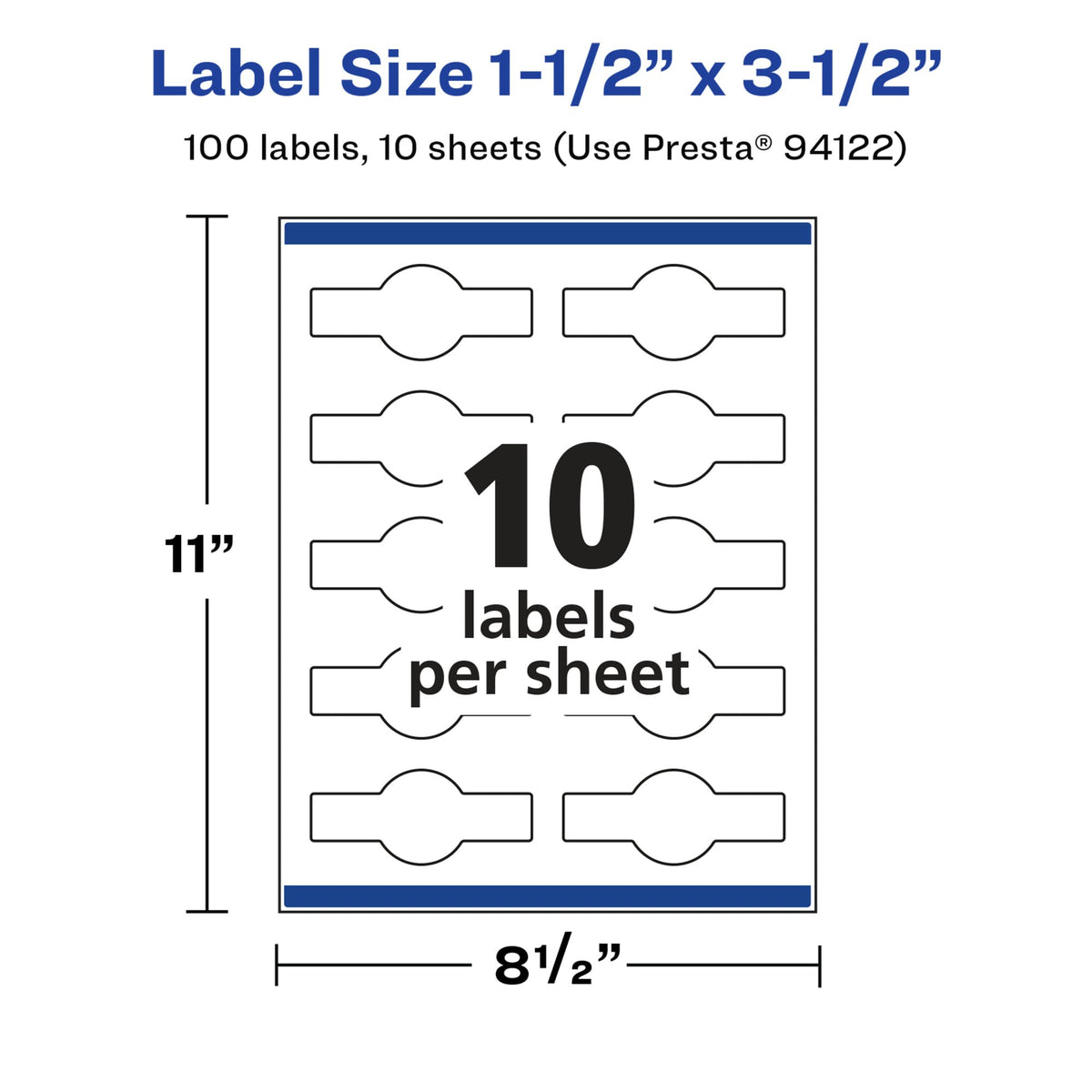 Avery® Glossy White Wraparound Band Labels, Sure Feed® Technology, 1.5" x 3.5", 100 Glossy White Labels, Print-to-the-Edge, Permanent Label Adhesive, Laser/Inkjet Printable Labels 100 labels