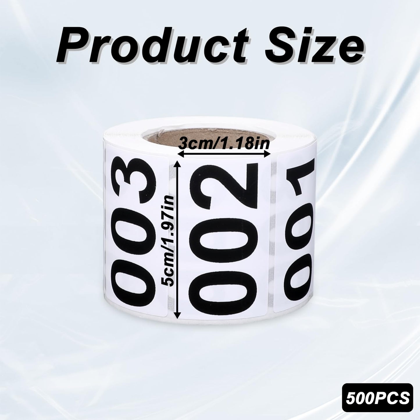 Consecutively Numbered Labels 2 x 1 Inch Inventory Labels Self-Adhesive Copperplate Inventory Numbered Sticker Product Claiming Label 1-500 Clothes Numbers Moving Box Numbering Label