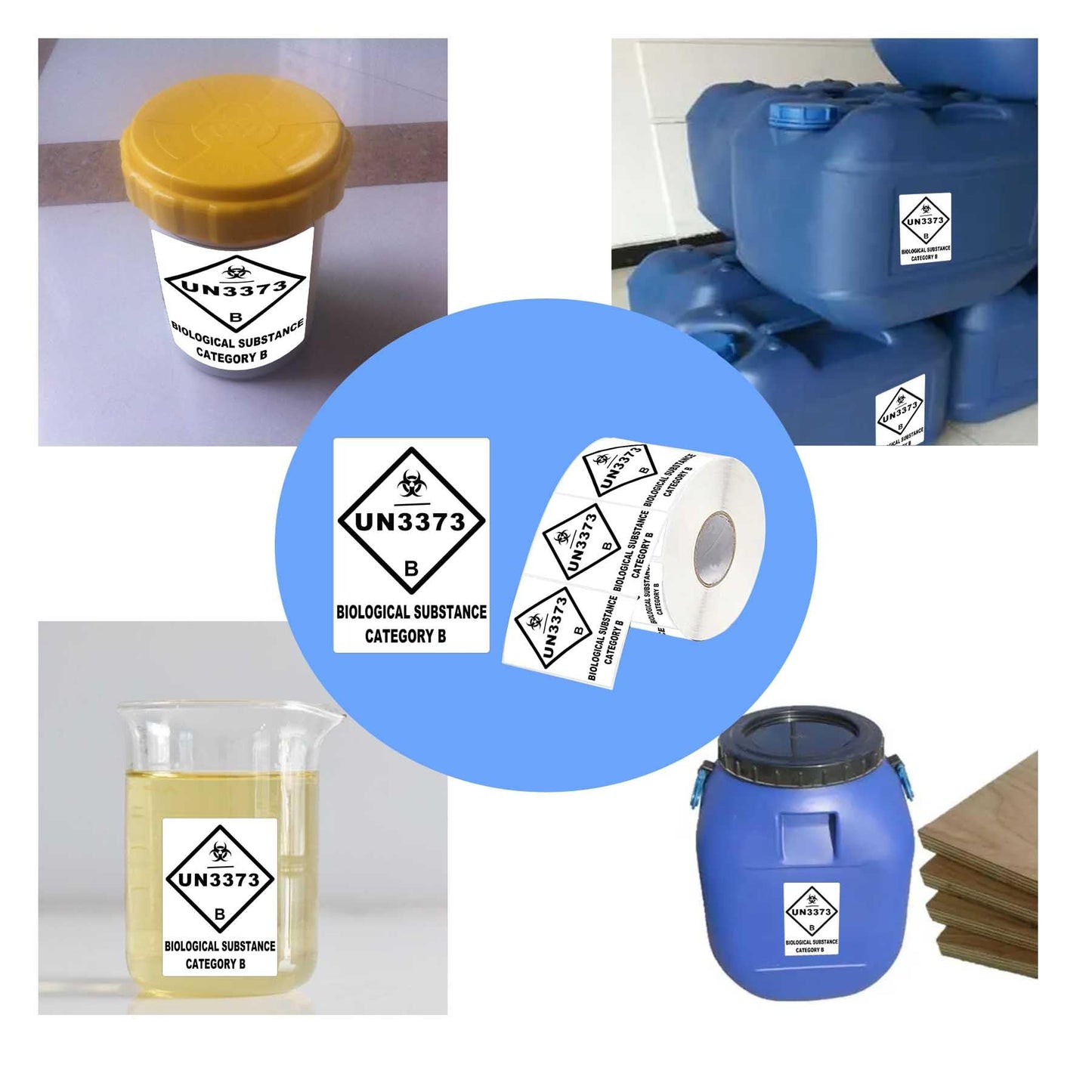 UN3373 Labels for Biological Substance Category B Stickers 2 x 2.75 Inch - UN3373 Caution Warning Labels Shipping Stickers 250 Pcs
