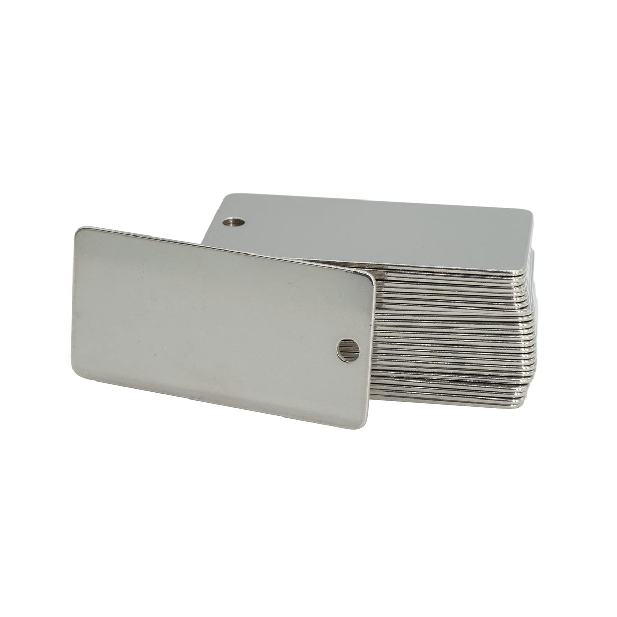 StayMax 100 Pack Engraving Blanks Stamping Blanks Stainless Steel Rectangle Blank Tags 1 Inch x 2 Inch