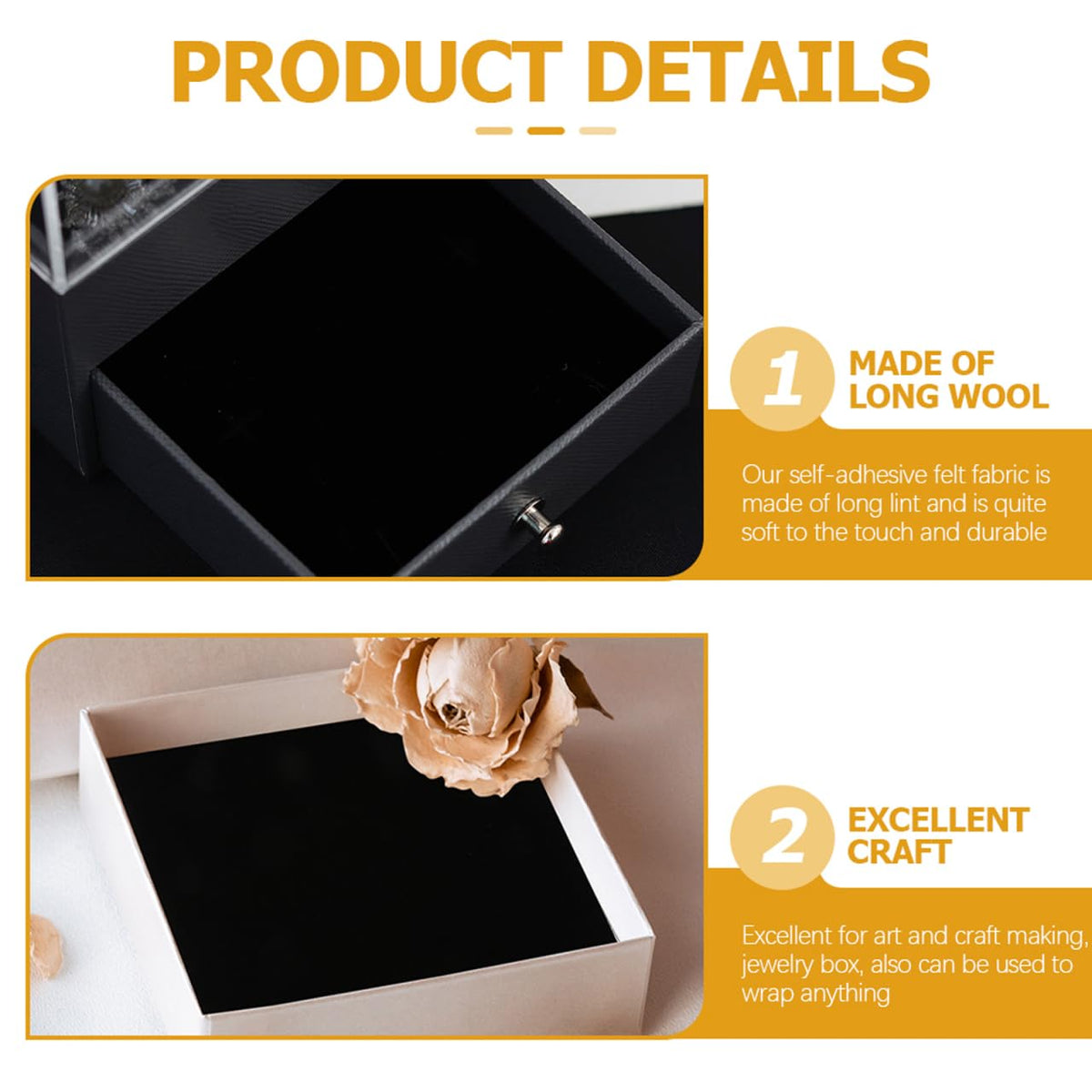 DOITOOL Self Adhesive Jewelry Box Inserts Anti Tarnish Felt Liner Sheets for Packaging Velvet Lining for DIY Crafts and Jewelry Protection 4-Pack 11.8X7.9 Inches