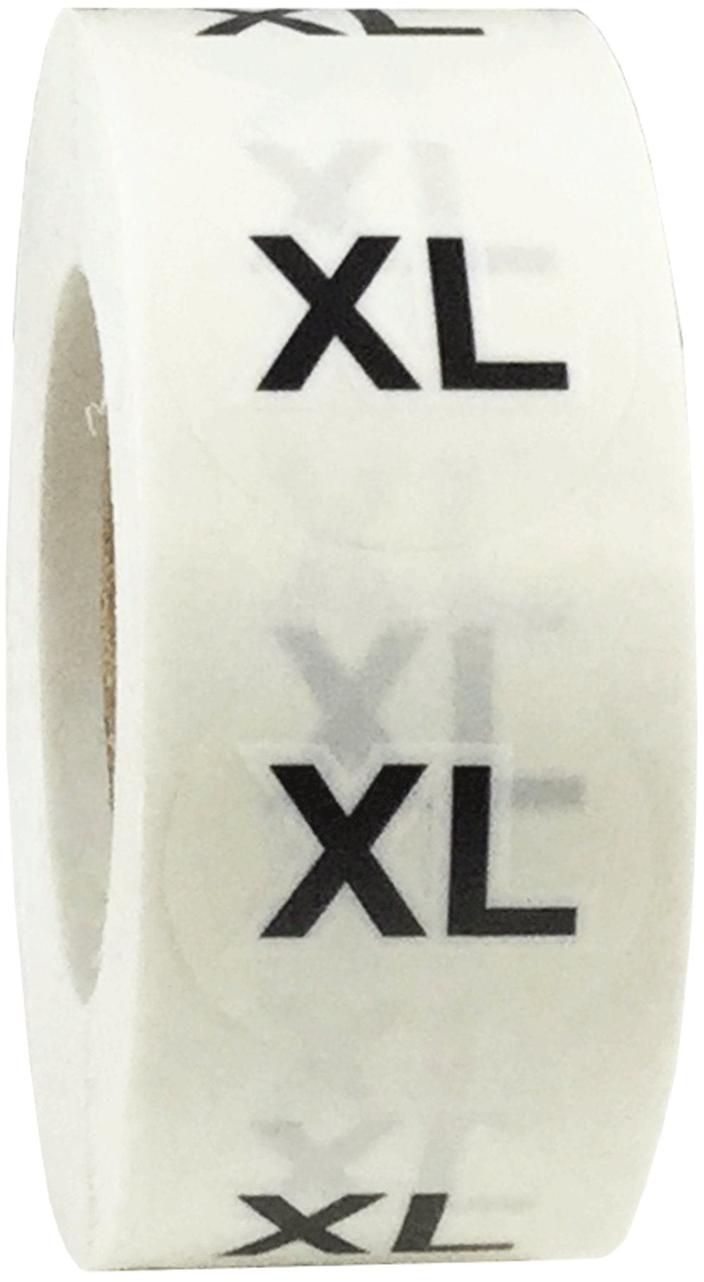 Clear Circle Extra Large XL Clothing Size Stickers - 3/4 Inch Round, 500 Clear Plastic Adhesive Labels Per Roll for Retail Apparel, Clothing Organization, and Inventory - Made in The USA